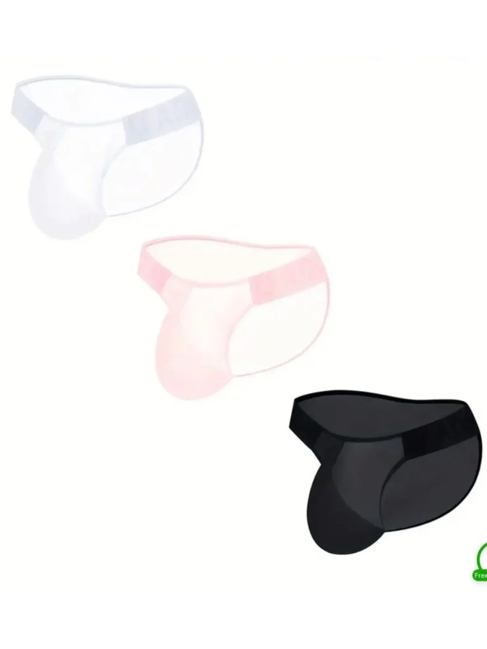 Adannu Sheer Briefs 3-Pack*Pouch*Black Pink White*Size 34*Sexy*Gay Underwear